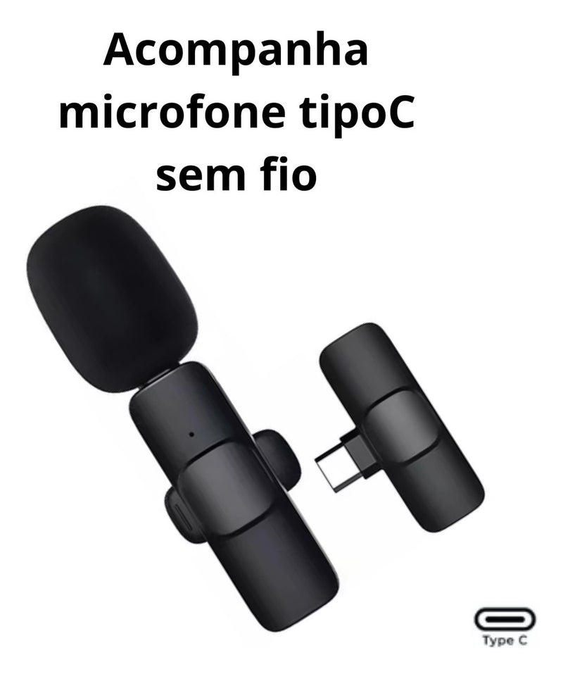 Kit Blogueira Filmagem Microfone Sem Fio E Controle