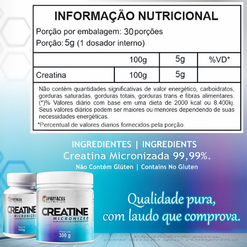 Creatina 100% Pura Micronizada 150g Ganho De Força