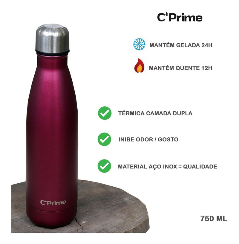 Garrafa De Água Térmica 750ml Agua Gelada Cprime Feminina