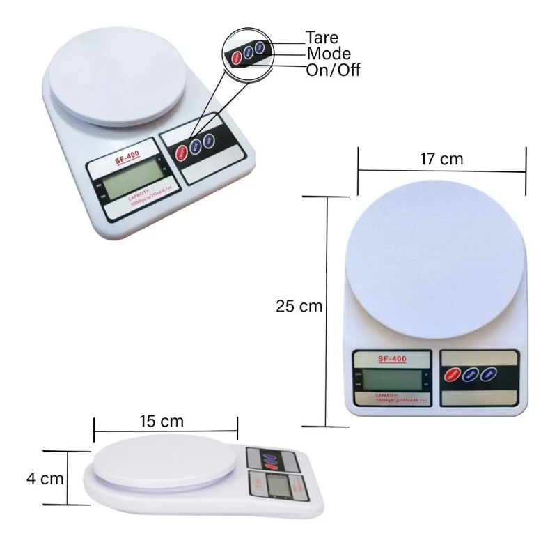 Balança Cozinha Digital 10kg Alta Precisão Dieta e Nutrição