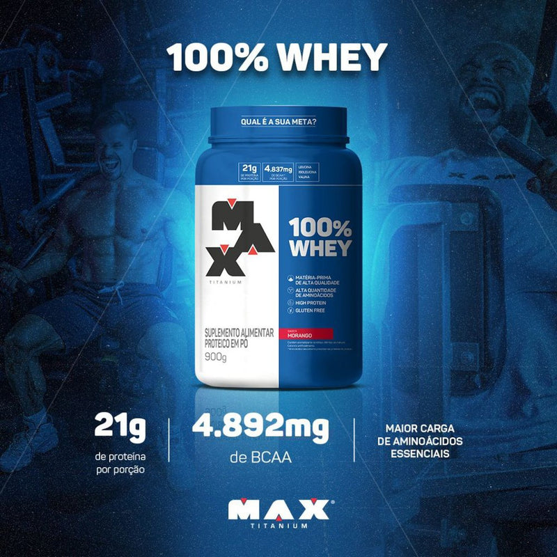 Whey Max Titanium 100%  *Baixo Carbo*  900g