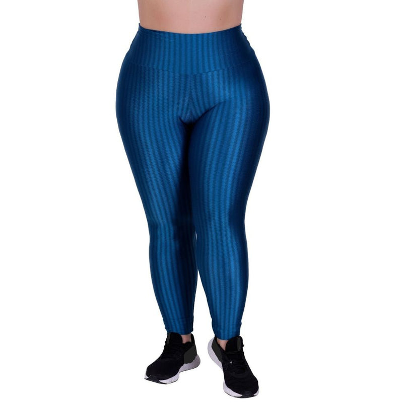 Calça Legging Fitness Plus  3D Feminina Leg Grande para Academia Cintura Alta Laura 46 48 e 50