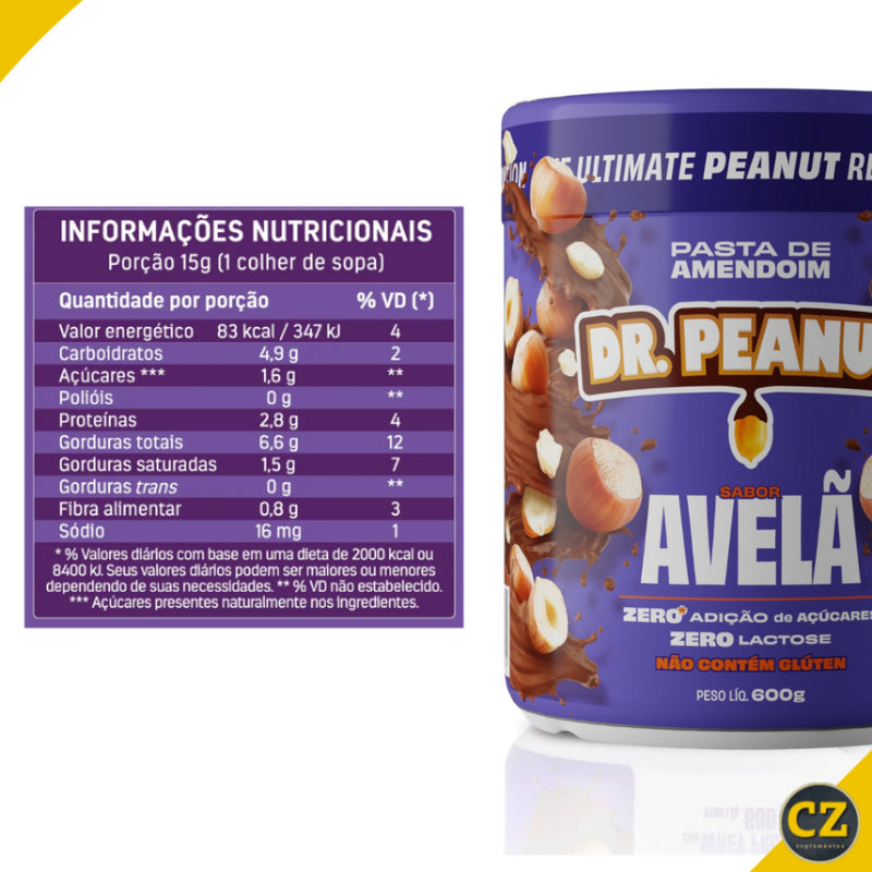 Pasta De Amendoim com Whey Protein (600g) - Dr Peanut