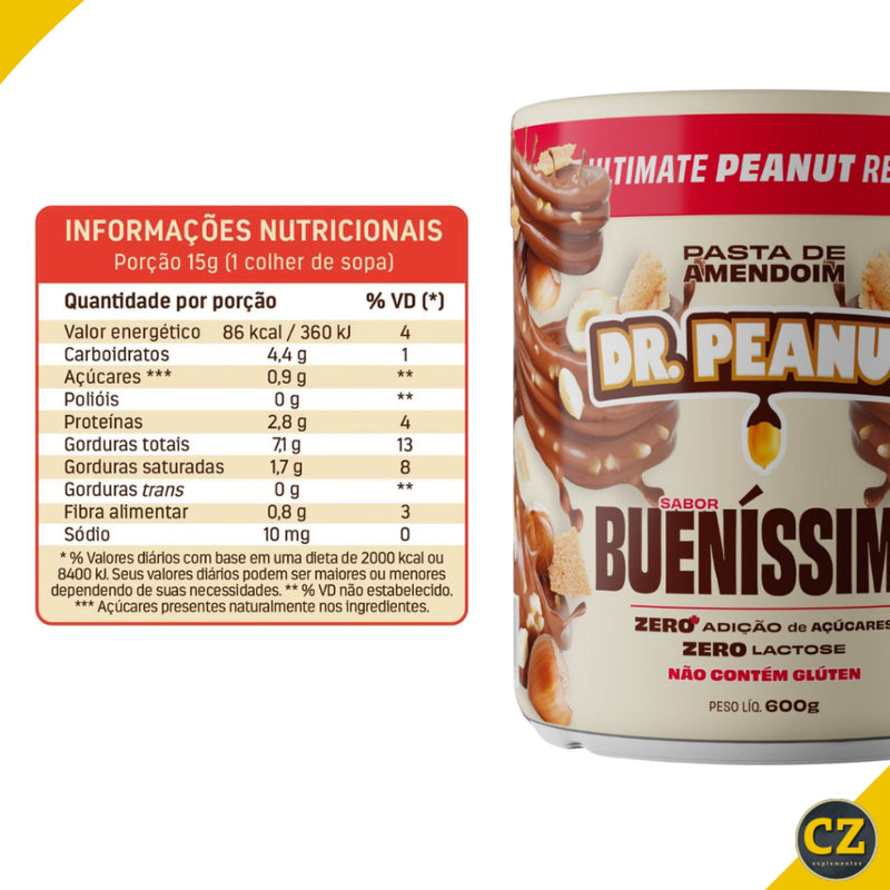 Pasta De Amendoim com Whey Protein (600g) - Dr Peanut