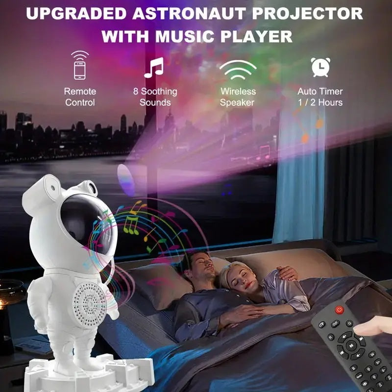 Projetor De Luz Noturna Com Caixa de Som Bluetooth e Galaxy Star Galaxia Nebulosa Astronauta Luz Da Noite Quarto