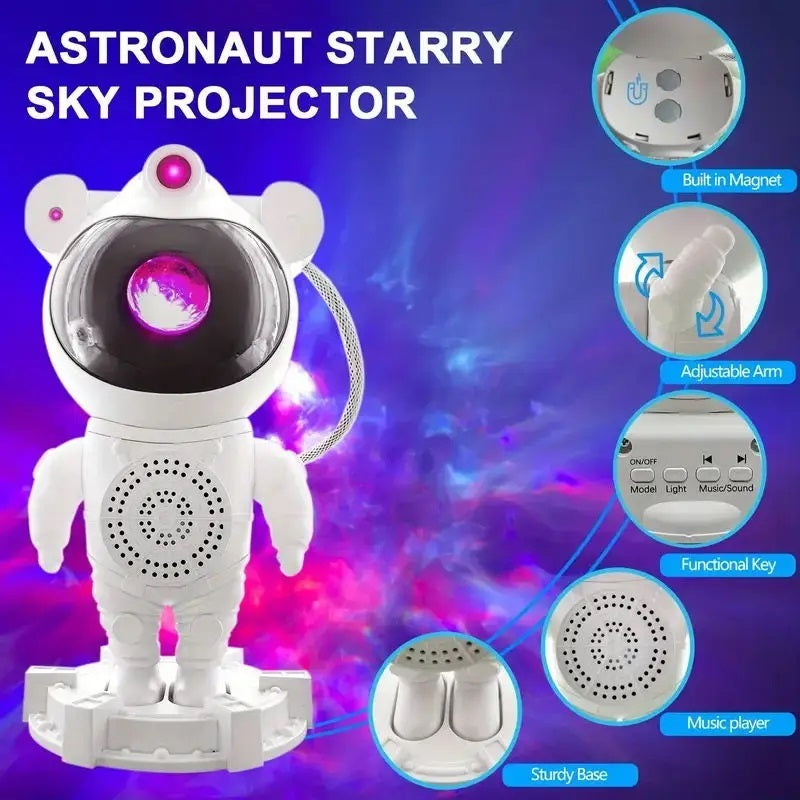 Projetor De Luz Noturna Com Caixa de Som Bluetooth e Galaxy Star Galaxia Nebulosa Astronauta Luz Da Noite Quarto