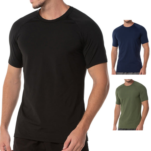 Camiseta Poliamida com Elastano Raglan Slim Fit Academia Masculino Adulto