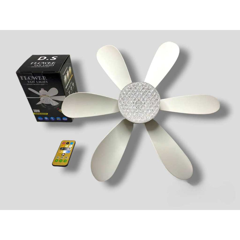 Ventilador de teto Com Luz para pequenos espaços (6 Hélices) Controle Remoto Bivolt