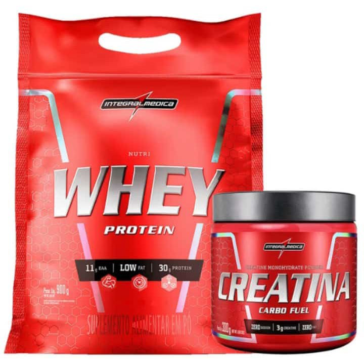 Nutri Whey Protein 900g + Creatina 300g Carbo Fuel  - Integralmedica