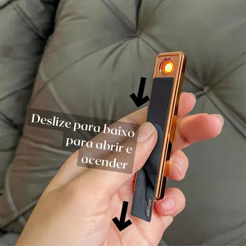 Isqueiro Elétrico Usb Premium Recarregável Eletrônico Luxo