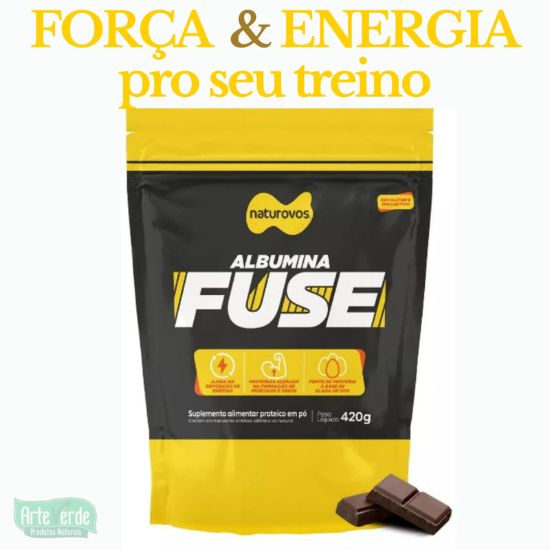 Suplemento Albumina Fuse Naturovos 420g Sabor Chocolate